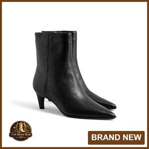 Pointed Toe Ankle Boots Kitten Heel Side Zipper Fall Shoes Size 6-11